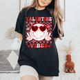 Retro Groovy Valentines Day Girl Valentine Vibes Women's Oversized Comfort T-Shirt Black