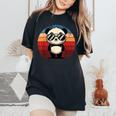 Retro Panda Sunglasses BBQ Party | Women's Oversized Comfort T-Shirt Black