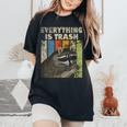 Retro Raccoon Camping Lover Shirt - Women's Oversized Tee Black