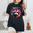 Retro Raccoon Headphones Tee | Oversized Comfort for Adults & Kids Black