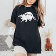 Retro Trashpanda On The Half Moon Vintage Raccoon Women's Oversized Comfort Colors T-Shirt Black