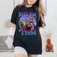 Rizz Em With The Tism Retro Raccoon Meme Women's Oversized Comfort Colors T-Shirt Black