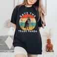 Save The Raccoon Retro Sunset Oversized Women's T-Shirt Black