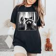 Scared Raccoon Selfie With Sasquatch Bigfoot Raccoon Women's Oversized Comfort Colors T-Shirt Black