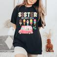 Sister Birthday Crew Ice Cream Truck Bday Ice Cream Party Camiseta extragrande cómoda para mujer Black