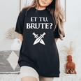 Historia De La Antigua Roma Bruta Julio César Camiseta extragrande cómoda para mujer Black