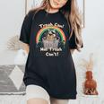 Trash Can Raccoon Women's Oversized T-Shirt | Funny & Cozy Tee Black