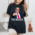 Trump You Missed Twice Bandana De La Bandera Estadounidense Trump 2024 Camiseta extragrande cómoda para mujer Black