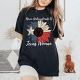 Never Underestimate A Texas Woman Feminist Women's Rights Women's Oversized Comfort Colors T-Shirt Black