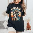 Vintage 1980 45 Años Cumpleaños Regalo Made In 1980 Camiseta extragrande cómoda para mujer Black