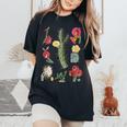 Vintage Botanicalintage Cactusintage Flower Botany Camiseta extragrande cómoda para mujer Black