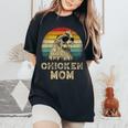 Vintage Chicken Mom Chicken Lovers Mommy Mother's Day Women's Oversized Comfort T-Shirt Black