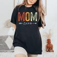 Vintage Mom Est 2025 Promoted To Mommy Mother's Day 2025 Camiseta extragrande cómoda para mujer Black