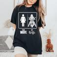 Your Wife My Wife Biker Wife Valentine Women's Oversized Comfort T-Shirt Black
