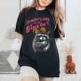 Women's Oversized Comfort Colors T-Shirt - Whimsical Raccoon Jam Design Black
