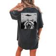 Alien UFO Raccoon Stuffed Animal For Men Women Kids Women's Oversized Comfort T-Shirt Back Print Pepper