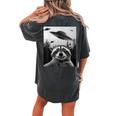 Alien UFO Raccoon Women's Oversized Back Print T-Shirt - Cozy Style Pepper
