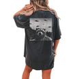 Alien UFO Raccoon Women's Oversized Tee - Cozy Back Print Design Pepper