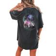 Ferrets Howling At The Moon Shirt Ferret Women's Oversized Comfort T-Shirt Back Print Pepper