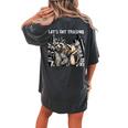 Let's Get Trashed Raccoon And Opossum Drinking Beer Women's Oversized Comfort T-Shirt Back Print Pepper