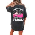 Get In Loser We’Re Going Feral Raccoon Opossum Meme Women's Oversized Comfort T-Shirt Back Print Pepper