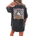 Possum Racoon Adopt A Cat Team Trash Opossums Raccoons Small Women's Oversized Comfort T-Shirt Back Print Pepper