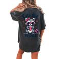 Raccoon Girl Summer Oversized Women's T-Shirt - Cute & Funny Back Print Pepper