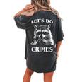 Raccoon 'Let's Do Crimes' Oversized Unisex T-Shirt | Cute Back Print Pepper