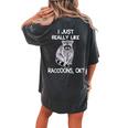 Raccoon Lover Oversized Women's T-Shirt | Cozy Novelty Back Print Pepper