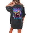 Raccoon Meme Women's Oversized T-Shirt - Retro Back Print Comfort Pepper