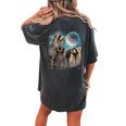 Raccoon Moon Howling Head Oversized T-Shirt for Men & Women Pepper
