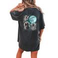 Raccoon Moonlight Howl | Women's Comfort Fit Back Print T-Shirt Pepper
