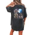 Raccoon Oversized T-Shirt - Women's Moonlight Comfort Tee with Back Print Pepper