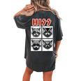 Raccoon Rock Music Band Concert Men Women Kids Raccoon Women's Oversized Comfort T-Shirt Back Print Pepper