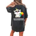 Racoonicorn Trash Panda Raccoon With Unicorn Horn Women's Oversized Comfort T-Shirt Back Print Pepper