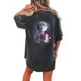 Rats Howling At The Moon Shirt Rat Women's Oversized Comfort T-Shirt Back Print Pepper