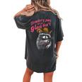 Strawberry Jams But My Don't Raccoon Women's Oversized Comfort T-Shirt Back Print Pepper