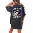 Street Cats & Raccoons Women's Oversized T-Shirt - Eat Trash Theme Pepper