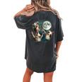 Three Possum Moon Women's Oversized Comfort Tee - Quirky Meme Back Print Pepper