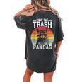 Vintage Retro Save The Trash Pandas Raccoon Women's Oversized Comfort T-Shirt Back Print Pepper