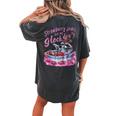 Women's Oversized Raccoon Back Print T-Shirt - Fun Strawberry Jam Theme Pepper