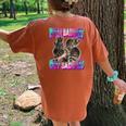 Even Baddies Get Saddies Raccoon Oddly Specific Meme Women's Oversized Comfort T-Shirt Back Print Yam