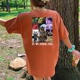 Feral Era Raccoon Meme Women's Oversized T-Shirt | Back Print Comfort Yam