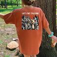 Let's Get Trashed Raccoon And Opossum Drinking Beer Women's Oversized Comfort T-Shirt Back Print Yam