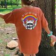 LGBTQ Pride Raccoon Women's Oversized Rainbow Back T-Shirt Yam