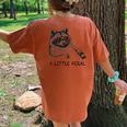 A Little Feral Raccoon With Moon Animal Raccoon Trash Panda Women's Oversized Comfort T-Shirt Back Print Yam