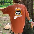 Raccoon Back Print Comfort Women's Oversized T-Shirt | All Seasons Yam