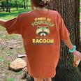 Raccoon Graphic Women's Oversized T-Shirt | Fun Casual Back Print Yam