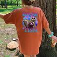 Raccoon Meme Women's Oversized T-Shirt - Retro Back Print Comfort Yam