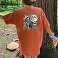 Raccoon Trio Howling At Moon Women's Oversized T-Shirt | Quirky Comfort Yam